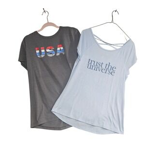 Under Armour USA & Ideology Trust the Universe Graphic Tee Bundle Mens Medium